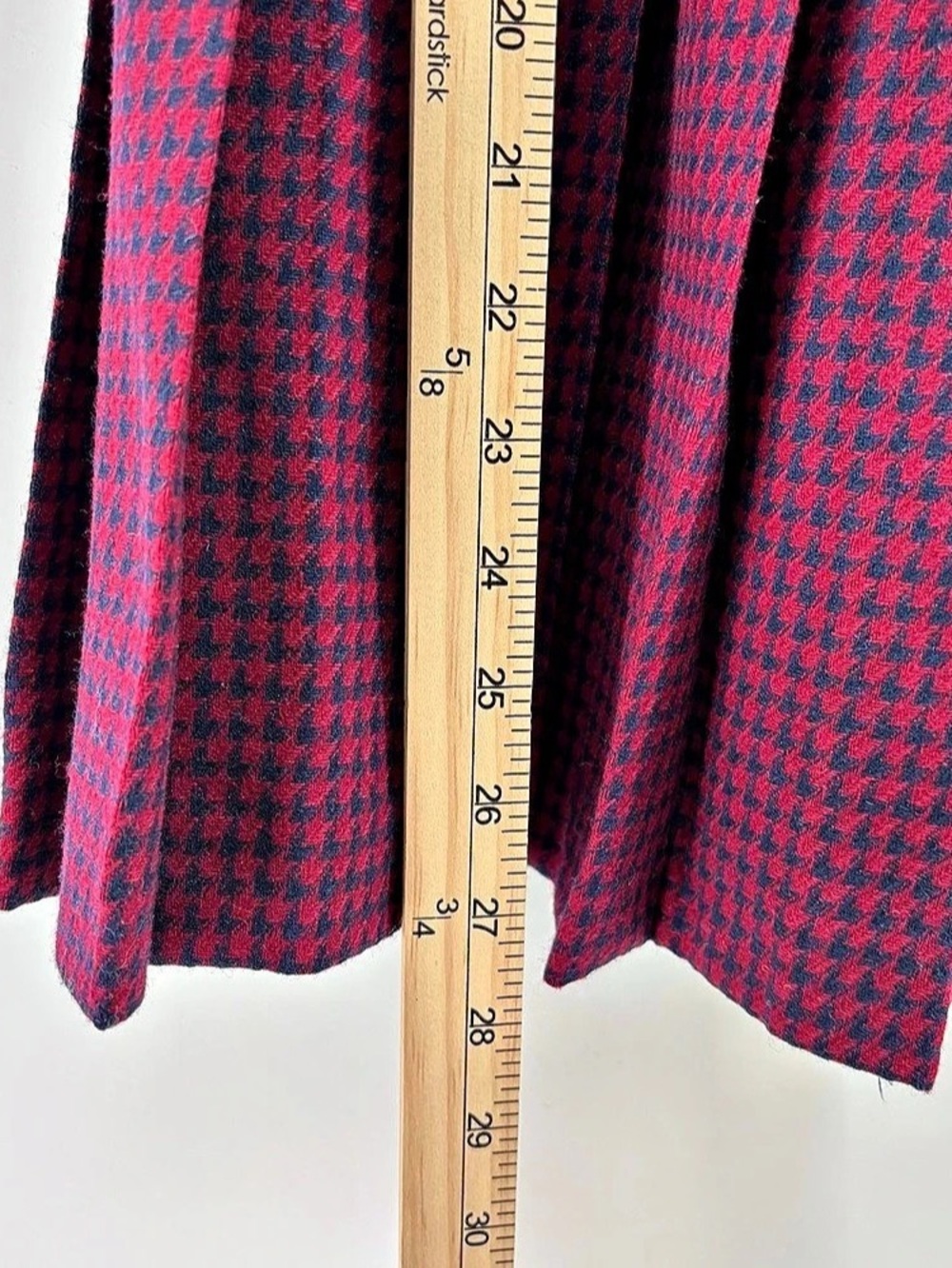Vintage Pendleton Wool Houndstooth Pleated Skirt 8 Petite - Picture 5 of 6
